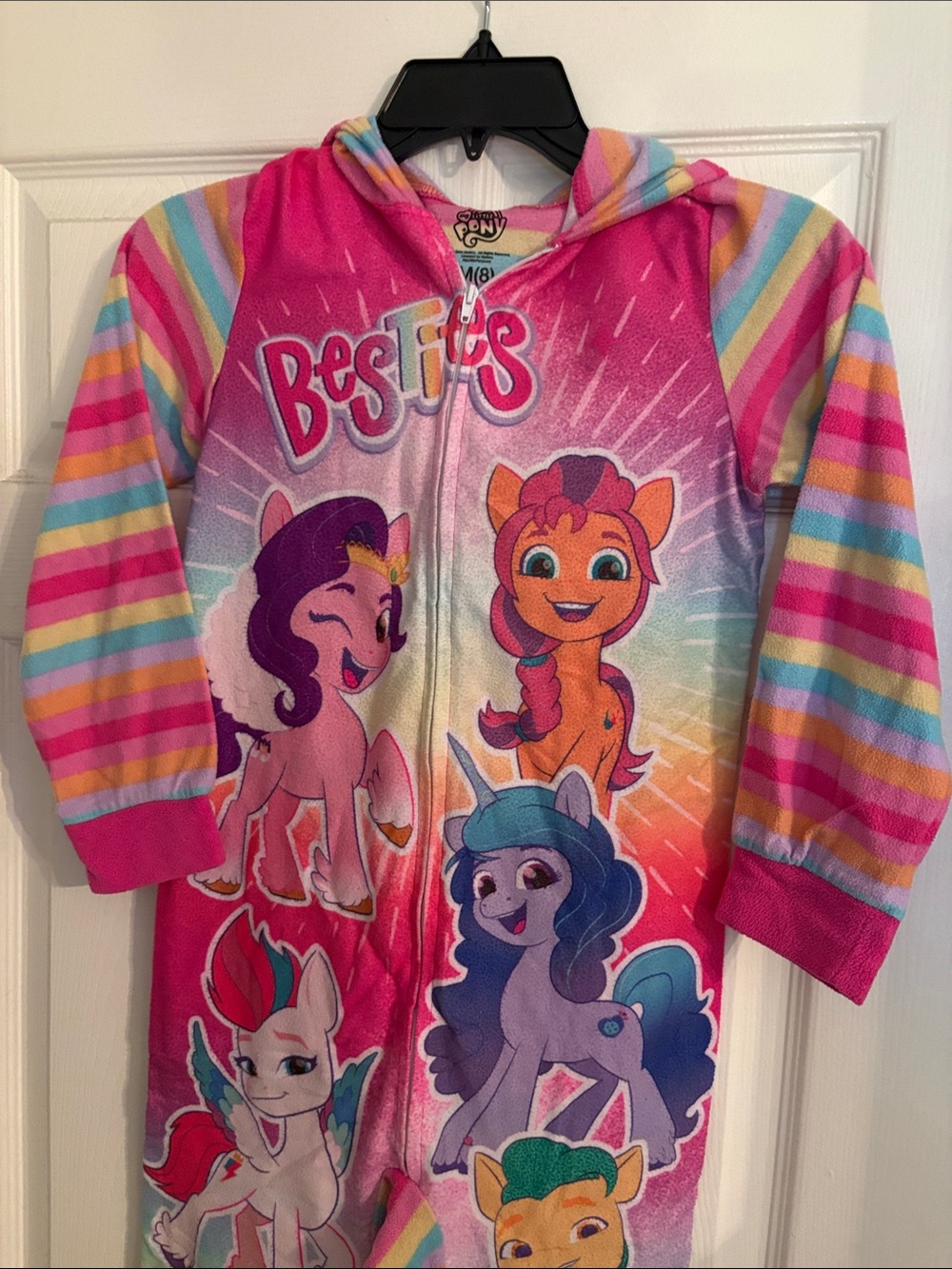 My Little Pony Pink Rainbow 'Besties' Hooded Zip-Up Onesie